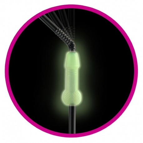 Slamky s fosforovým penisom Glow - Dicky Straws
