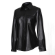 Wet-look Blouse Black G086 Dámska košeľa Luxury