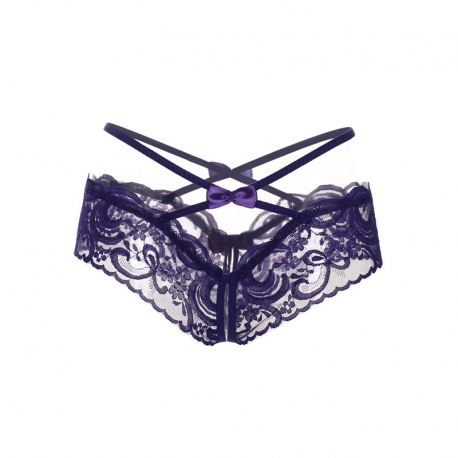 Nohavičky dámske French Lace Open Thong Purple