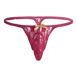 Lace Men Mini Panties Red pánske čipkované tangá