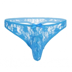 Lace Men Erotic Panties Blue pánske čipkované tangá