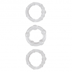 Triple Beaded Ring Clear Set 3 škrtiace krúžky