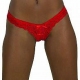 Lace string with open front - red