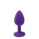 Malý silikónový análni kolík Jeweled Silicone Anal Plug Purple