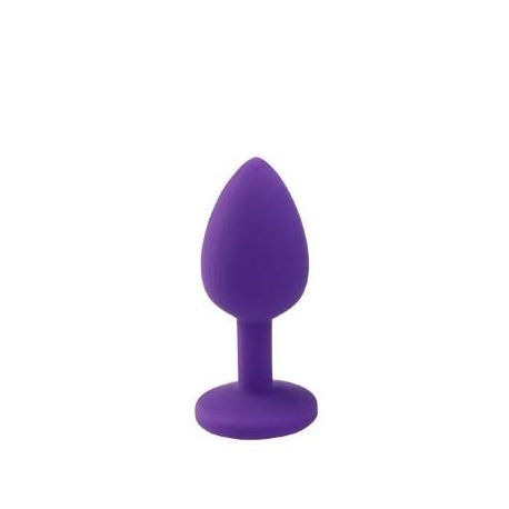 Malý silikónový análni kolík Jeweled Silicone Anal Plug Purple