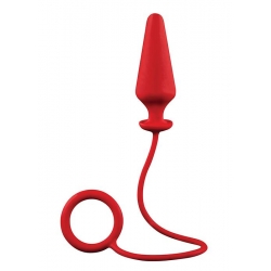 Análny kolík s krúžkom Secure Plug & Ring Red
