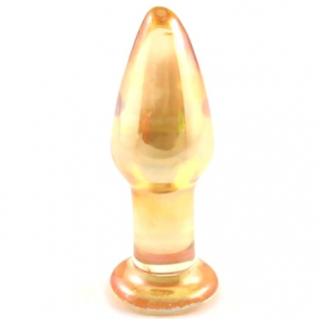 Sklenený análni kolík Gold Glass Butt Plug