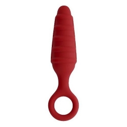 Análny silikónový kolík Ribbed Torpedo Red