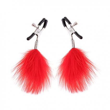 Štipce s pierkom Nipple Clips Clamps Feather Red