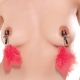 Štipce s pierkom Nipple Clips Clamps Feather Red